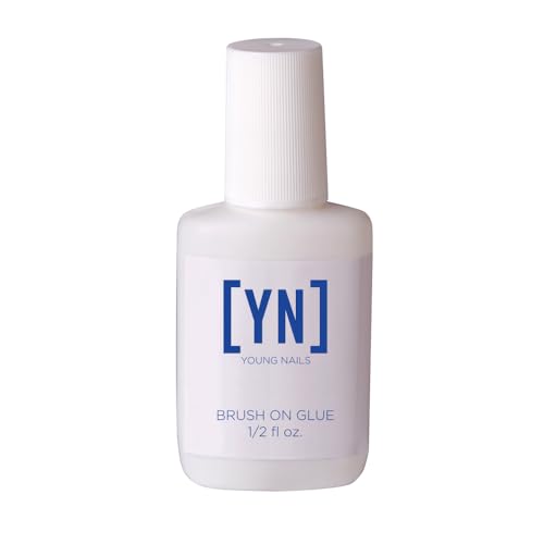 Young Nails Brush On Quick Dry Nail Glue - Strong Adhesive for Press Ons, Artificial Nail Tips, Best Nail Bond for Fast Application, Easy Fake Nails