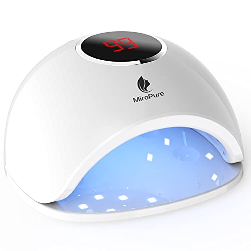 MiroPure UV LED Nail Lamp 48W Nail Dryer Gel Polish Light with 4 Timer , 33 Durable LED Light for Fingernail & Toenail Gel Based Polishes Nail Polish Curing Lamp for Home and Salon