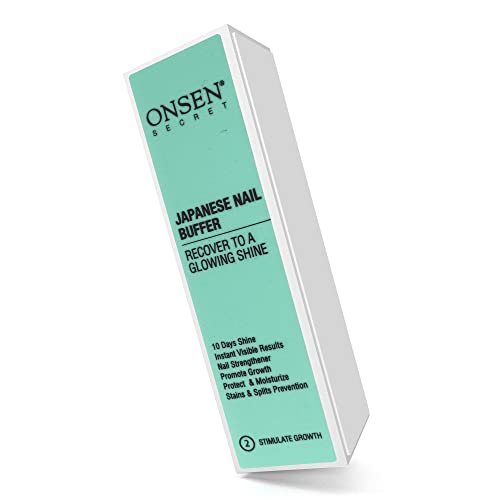 Onsen Professional Nail Buffer, Ultimate Shine Nail Buffing Block with 3 Way Buffing Methods, Smooth & Shine After Onsen Nail Filer, Compact Purse Size Manicure Tools for Optimum Nail Care…