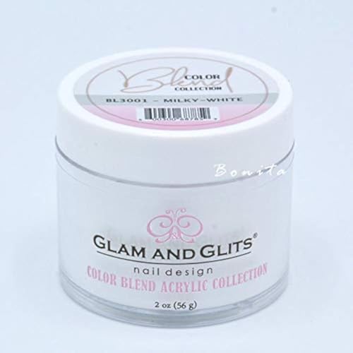 Glam And Glits Acrylic Powder Color Blend Collection BL3001 Milky White 2 oz