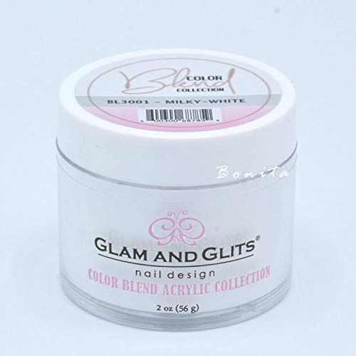 Glam And Glits Acrylic Powder Color Blend Collection BL3001 Milky White 2 oz