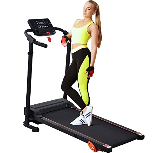 Merax Easy Assembly Folding Treadmill with Incline 2.5 HP Motorized Running Jogging Walking Machine with 12 Perset Programs 300LBS Weight Capacity and 3-Level Incline