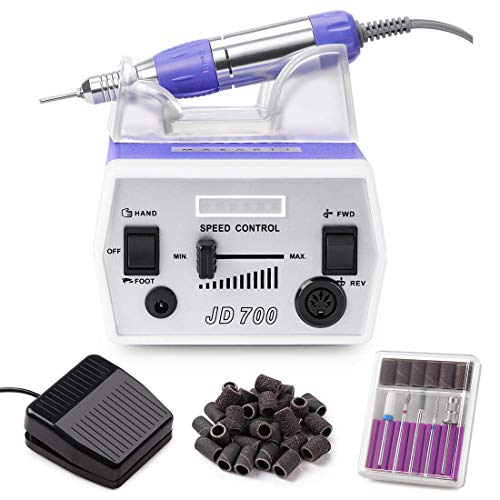 Makartt Nail Drill Electric Nail File Machine JD700 Professional 30000RPM Manicure Drill for Acrylic Nails Remove Gel Polish Poly Nail Extension Gel B-01