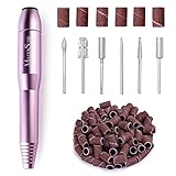 MelodySusie Portable Electric Nail Drill,PC120B Compact Efile Electrical Professional Nail File Kit for Acrylic, Gel Nails, Manicure Pedicure Polishing Shape Tools Design for Home Salon Use, Purple