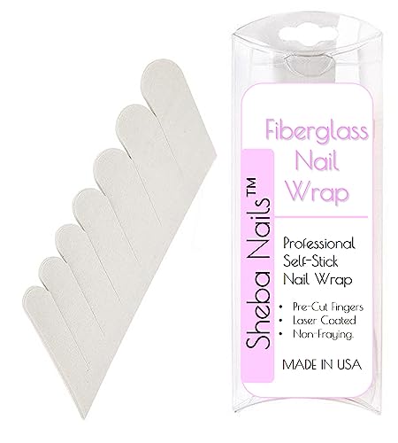 SHEBA NAILS Official Brand Fiberglass Nail Wrap Self-Adhesive Pre Cut Fingers, 70 Finger Tabs