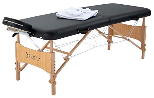 SIERRA COMFORT All-Inclusive Portable Massage Table (Black), SC-901, 27.95'D x 72.05'W x 33.07'H