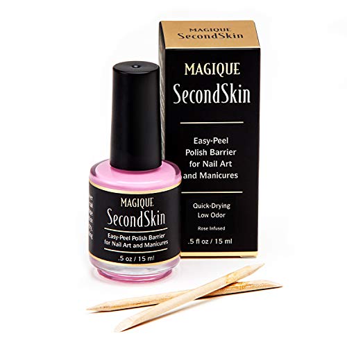 Magique Simply Peel Liquid Latex for Nails - Nail Polish Protector for Fingers - Nail Peel Off Liquid Tape - Peel Away Liquid Nail Tape - Nail Polish Guard - Nail Latex Peel Off SecondSkin 0.5 Fl Oz