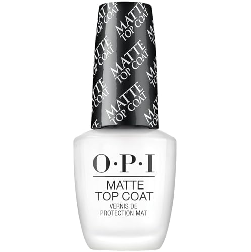 OPI Matte Top Coat, Matte Finish Nail Polish Top Coat, 0.5 fl oz