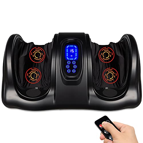 Best Choice Products Foot Massager Machine Shiatsu Foot Massager, Therapeutic Reflexology Kneading and Rolling for Feet, Ankle, High Intensity Rollers, Remote, Control, LCD Screen - Black