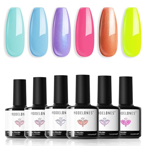 Modelones Gel Nail Polish 6 Colors Neutral Nude Nail Polish Set Nude Pink Quick Dry Winter Nail Polish Finger Nail Polish Bulk Manicure Diy Nail Art Home Salon Gift For Women Girl