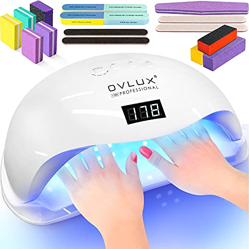 UV LED Nail Lamp 178W, Professional Nail Dryer Machine, Best Gel UV LED Nail Lamp for Fingernail & Toenail Gel Based Polishes – Nail Curing Light with 42pcs LEDs, 4 Timer Settings by OVLUX