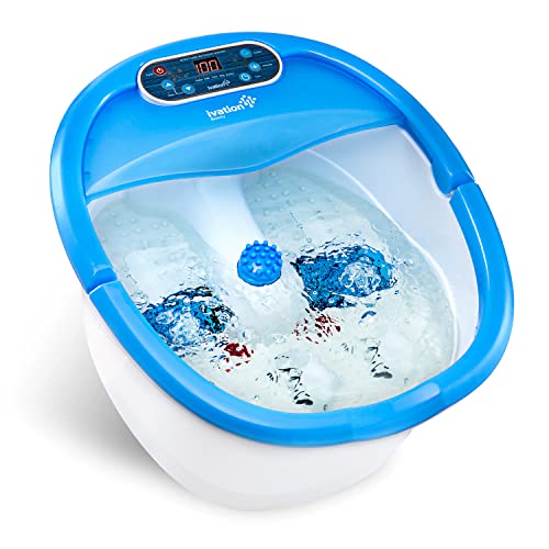 Ivation Foot Spa Massager - Heated Bath, Automatic Massage Rollers, Vibration, Bubbles, Digital Adjustable Temperature Control, 3 Pedicure Attachments