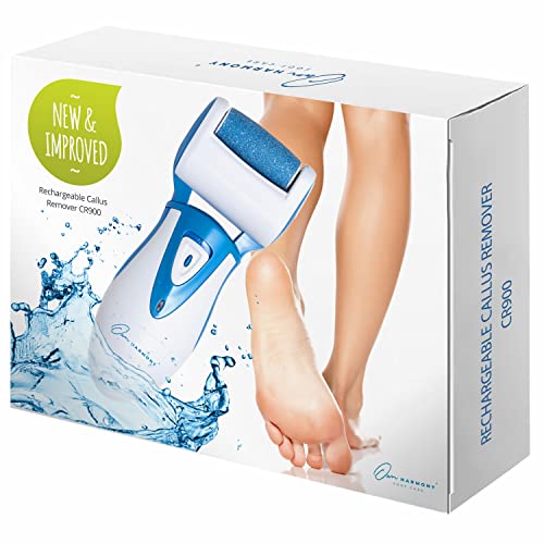 Electric Callus Remover: Own Harmony Professional Pedicure Tools Foot Care for Women, Rechargeable Foot Scrubber, CR900 Electronic Feet File Pedi Sander Best for Hard Cracked Dry Dead Skin, 3 Rollers
